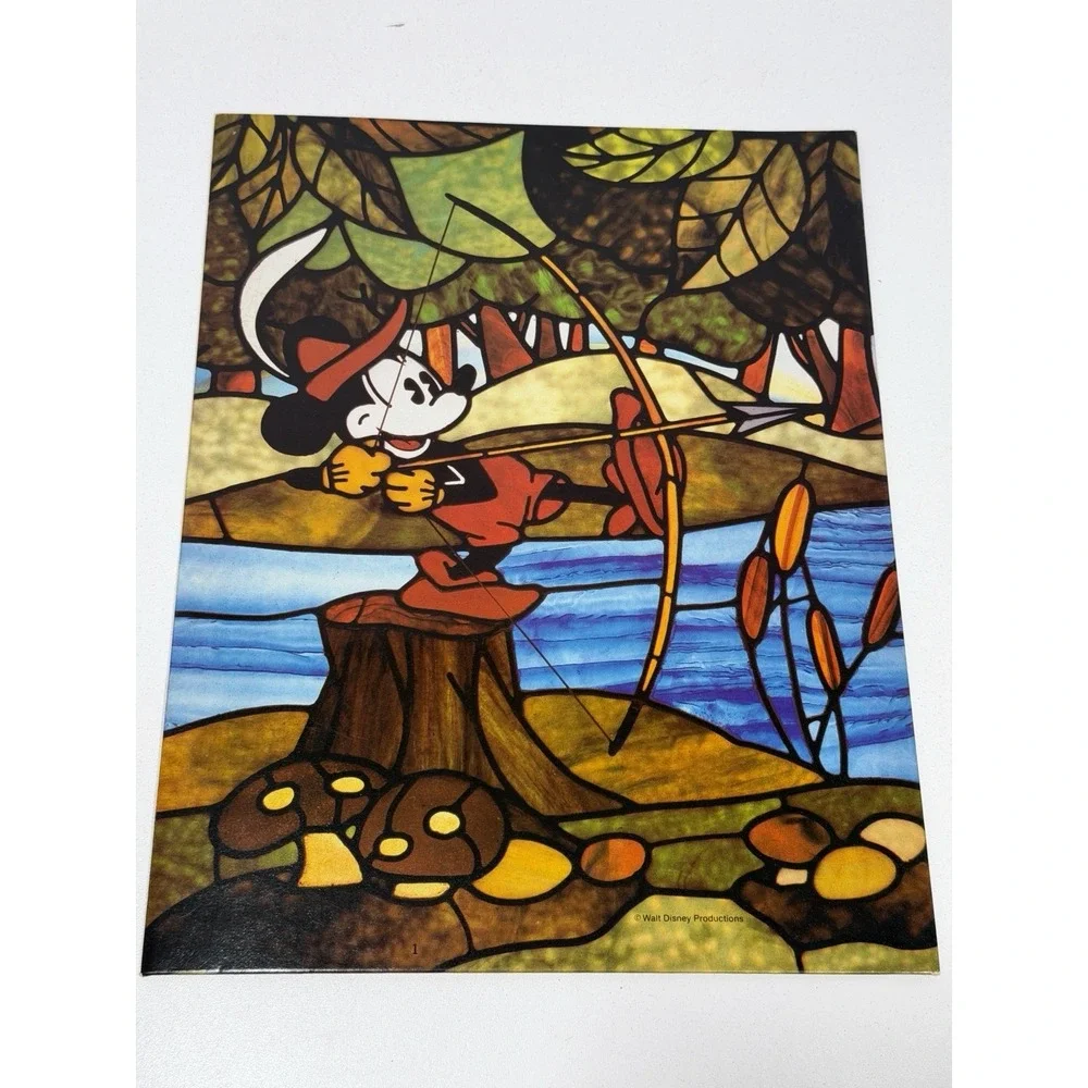 6 Disney Stained Glass School 2 Pocket + 1 Folder Peechee Binder 80s 90s Vintage